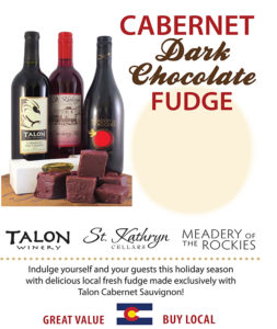 cabernet dark chocolate fudge display pricer