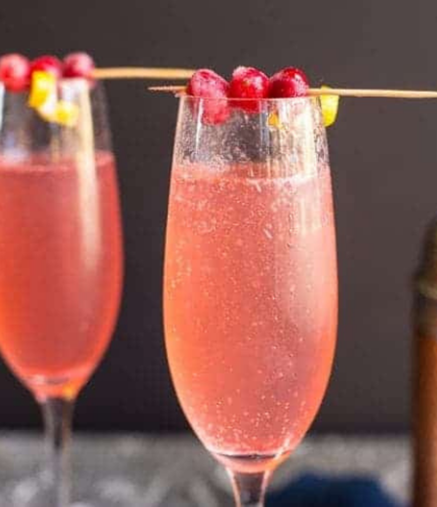 Cranberry French 75 Drink